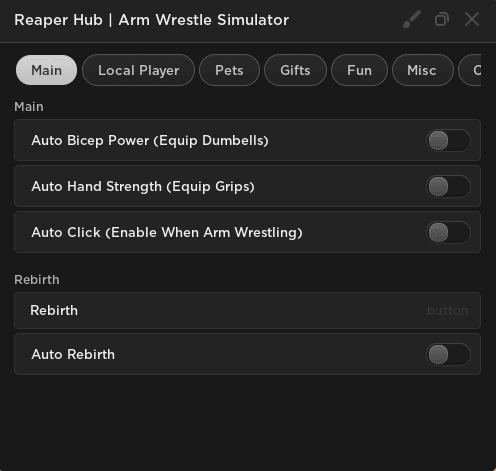 Arm Wrestle Simulator Script GUI