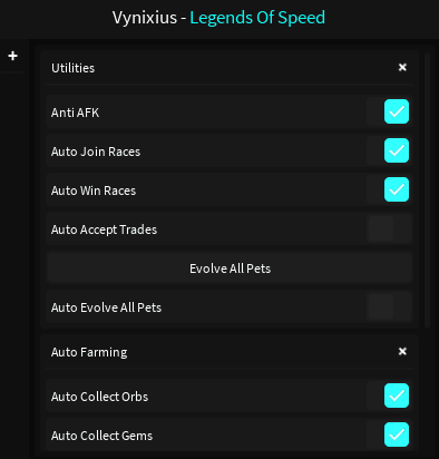 Legends of Speed Script GUI