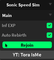 Sonic Speed Simulator Script GUI